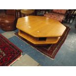 A Modern Light Oak Octagonal Coffee Table,