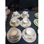 A Royal Kendal Daffodil Pattern Tea Set Comprising Six Trios