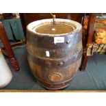 A Vintage Iron Bound Coopered Barrel For Groves and Whitnall Ltd Salford,