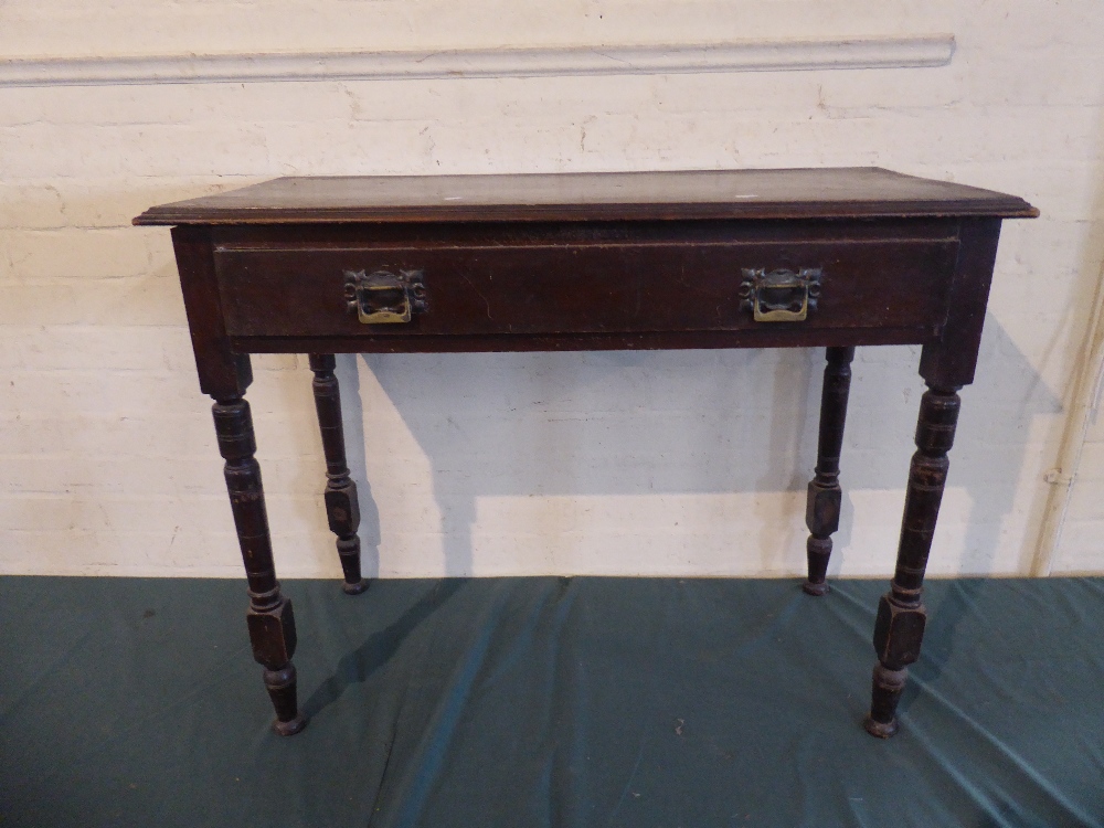 A Late 19th Century Rectangular Topped Side Table with Single Long Drawer, 89cm Long,