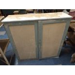 A White and Blue Painted Pine Kitchen Cabinet,