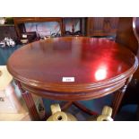 A Circular Ormolu Mounted Coffee Table with Reeded Legs,