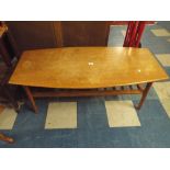 A 1970's Coffee Table with Stretcher Shelf,