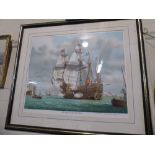 A Framed Print, The Mary Rose off Southsea Castle,