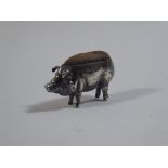 A Silver Novelty Pin Cushion in the Form of a Pig,