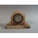 A 1930's Alabaster Mantle Clock, Movement Requires Attention,