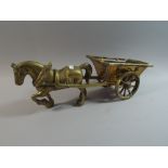 A Heavy Brass Model of Horse and Cart,