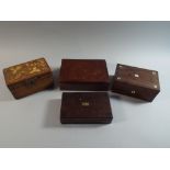 A Collection of Four Various Work Boxes