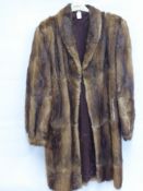 A Lady's Vintage Musquash 3/4 Coat, approx Size 12