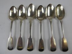 Six Solid Silver Victorian Table Spoons, London hallmark, various dates, approx 260 gms