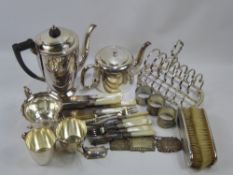 Miscellaneous Silver Plate, including mother of pearl handled knives and forks, tea spoons mm Mappin