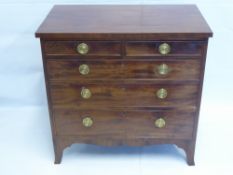 A Georgian Style Mahogany Chest of Drawers, the chests having two short drawers with three graduated