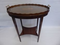 An Edwardian Mahogany "Tea Tray" Table, approx 67 x 45 x 76 cms.