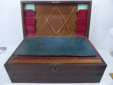 A Mahogany Travelling Document and Writing Box, with secret drawers.