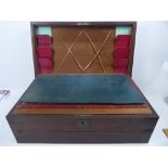 A Mahogany Travelling Document and Writing Box, with secret drawers.