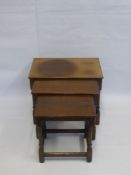 An Oak Nest of Three Tables, largest approx 51 x 33 x 1 cms.