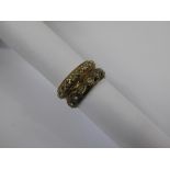 A Pair 9 ct Gold White Stone Eternity Rings, size M and O, approx 7 gms