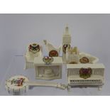 A Quantity of Crested China Musical and Domestic Interest, including Carlton 'Upright Piano',