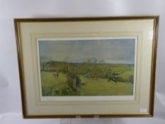 Two Lionel Edwards Coloured Prints, depicting the Beaufort Hunt. signed in pencil left. entitled ""