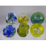 A Quantity of Glass Paperweights, including Caithness 'Saffron', 'Blue Flower', Mdina, Langham Glass