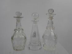 Three Cut Glass Condiment Bottles, including Paloma Picasso for Villeroy Boch and two others. (3)