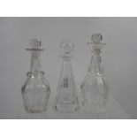 Three Cut Glass Condiment Bottles, including Paloma Picasso for Villeroy Boch and two others. (3)