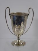 A Solid Silver Twin Handled Challenge Cup Trophy, Birmingham hallmark dd 1936, mm B.B.S. Ltd.,