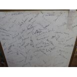 Cricket Memorabilia, a panel with over 100 signatures of World Class Cricketers, including Bob