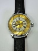 An Impressive Gentleman's 1920's Le Coultre Co Movement Stainless Steel Exhibition Back Wrist Watch,
