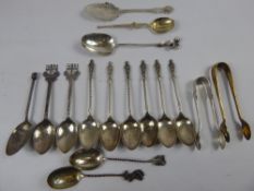 Miscellaneous Silver Teaspoons, including six Apostle, two sugar nips amongst others, approx 220