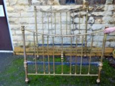 A Vintage Brass Double Bed, with cast iron frame.