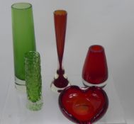 A Quantity of Whitefriar Glass, including two bowls and an ashtray together with a small quantity of