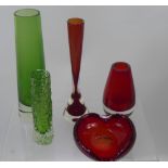 A Quantity of Whitefriar Glass, including two bowls and an ashtray together with a small quantity of