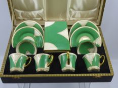 An Art Deco Crown Devon Tea Set, presented in the original box, numbered 2898A to base.