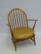 A Vintage Ercol Pine Spindle Back Bedroom Chair.