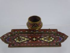 An Antique Chinese Gilded Cloisonné Pen Stand.