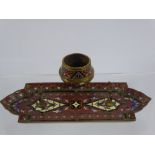 An Antique Chinese Gilded Cloisonné Pen Stand.