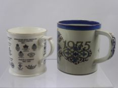 A Generous Royal Copenhagen Commemorative Mug 1775-1975, together with a Royal Worcester