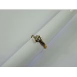 A Lady's 9 ct Diamond Crossover Ring, size O, approx 2.3 gms.