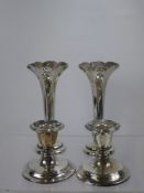 Miscellaneous Silver, including a two silver posy vases, London hallmark together with a pair of