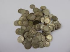 A Miscellaneous Silver Coins, including part silver GB three penny pieces, together with George V