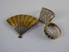 A Collection of Miscellaneous Jewellery, including a 9 ct gold blue stone ring, size N, approx 4.5