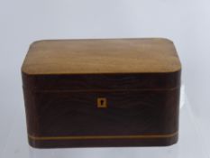 Antique Tea Caddy, the interior lids hand painted with dogs, approx 22 x 13 x 12 cms