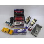 Miscellaneous Die Cast Collector's Cars, including Triumph Bonneville T120 (boxed), Jaguar MK II