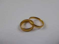 Two 22 ct Wedding Bands, approx 5.9 gms