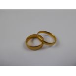 Two 22 ct Wedding Bands, approx 5.9 gms