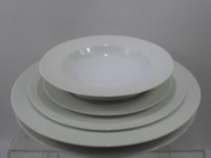 A Quantity of White Limoges Porcelain Dinner Service, comprising six large dinner plates, six