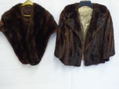 A Lady's 'Leveson of London' Short Mink Coat, approx size 34 together with a Harrods of London
