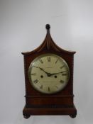 A Chiming Mahogany Cased Mantle Clock by Lashmore, Southampton, the clock having a Dutch style slope