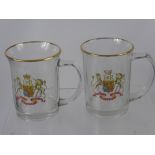 Six Glass ERII Coronation Tankards. (6)